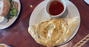 calzone with mozzarella and artichoke hearts at Ethos Vegan Kitchen in Winter Park