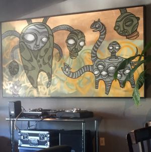 Artwork and DJ Setup at Ethos Vegan Kitchen in Winter Park