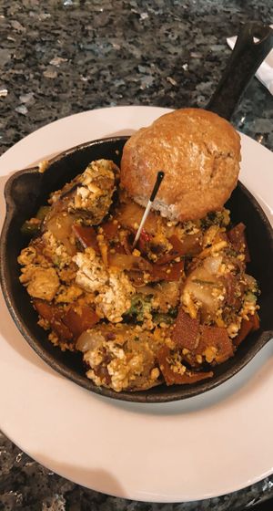 brunch breakfast skillet at Ethos Vegan Kitchen in Winter Park