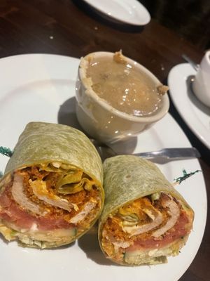 Buffalo Wrap with a side of Mash and Gravy  at Ethos Vegan Kitchen in Winter Park