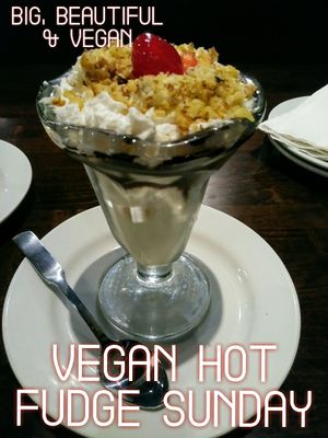 Delicious soy milk Hot Fudge Sunday at Ethos Vegan Kitchen in Winter Park