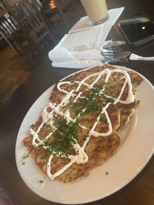 Potato cakes   at Ethos Vegan Kitchen in Winter Park