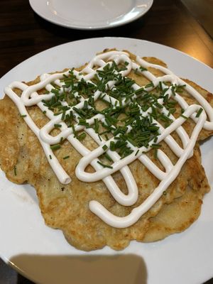 yummy potato pancakes   at Ethos Vegan Kitchen in Winter Park