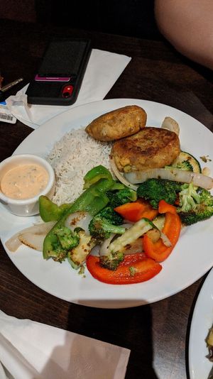 crab cakes at Ethos Vegan Kitchen in Winter Park