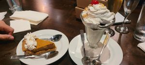 Pumkin cheesecake and sunde 😋 at Ethos Vegan Kitchen in Winter Park