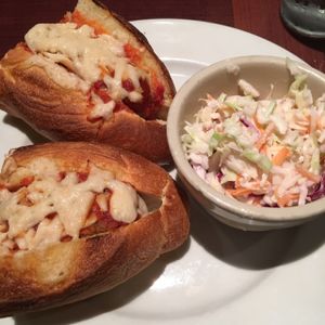 Meatball sub with a side of coleslaw  at Ethos Vegan Kitchen in Winter Park