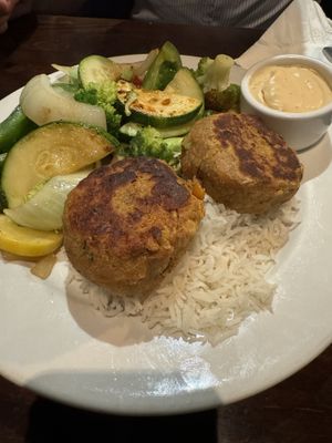 Chickpea crab cakes   at Ethos Vegan Kitchen in Winter Park