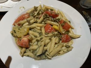 Pumpkin Seed Pasta (A relatively new menu item)  at Ethos Vegan Kitchen in Winter Park