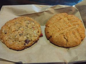 Cowboy cookie and peanut butter cookie at Ethos Vegan Kitchen in Winter Park