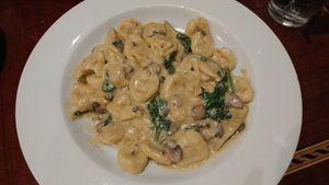 Tortellini Florentine with tofu filling at Ethos Vegan Kitchen in Winter Park