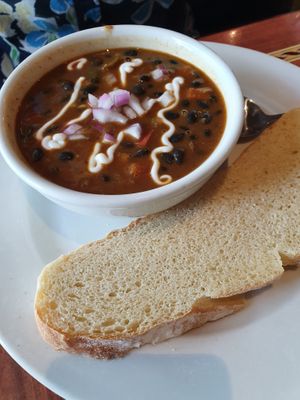 Black bean soup at Ethos Vegan Kitchen in Winter Park