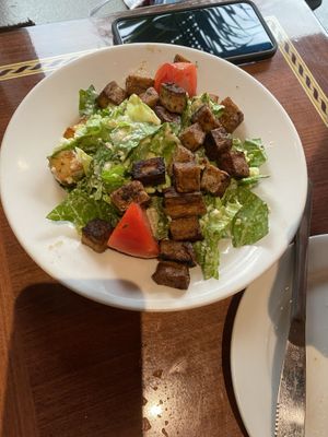 Cesar salad with tofu  at Ethos Vegan Kitchen in Winter Park