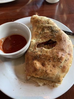 “Meat-lover” calzone  at Ethos Vegan Kitchen in Winter Park