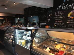 Inside cafe  at Affogatto Cafe + Gelato in Huntsville