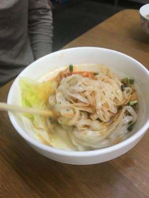 Sticky noodle with veg  at Mogok Daw Shan Noodle in Mandalay