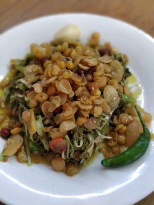 tea leaf salad at Mogok Daw Shan Noodle in Mandalay