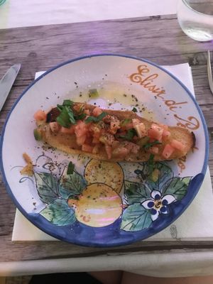 Bruchetta at Elisir di Positano in Positano