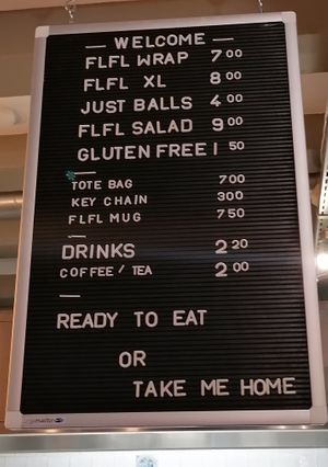 Menu at FLFL in Groningen