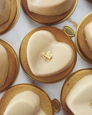 Pasión fruit Mousse with strawberry filling and lemon cookie at Zatua Miski in Cuenca