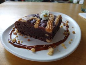 Peanut butter brownie at Zatua Miski in Cuenca