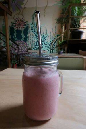 Fruit smoothie at Zatua Miski in Cuenca