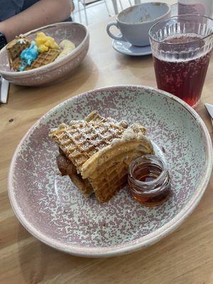 Bacon waffles with Maple Syrup at 269 Vegan in Perth