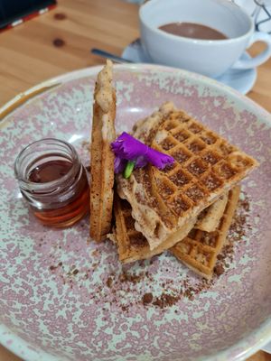 Cinnamon waffles at 269 Vegan in Perth