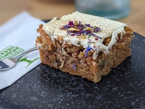 Carrot and walnut cake at 269 Vegan in Perth