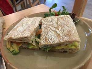 Ciabatta toastie at 269 Vegan in Perth