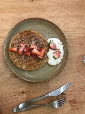 Oh the waffles  at 269 Vegan in Perth
