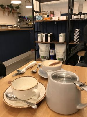 Chai latte and peppermint tea at 269 Vegan in Perth