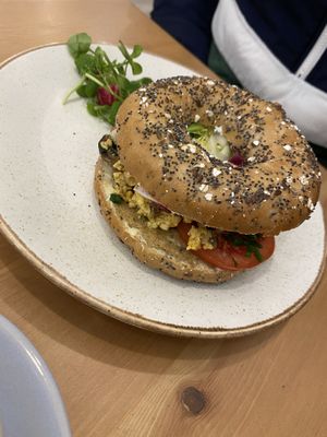 Breakfast bagel at 269 Vegan in Perth