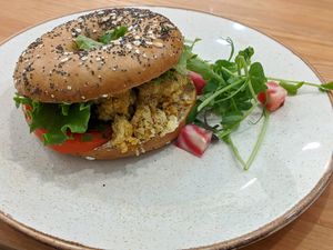 Breakfast bagel at 269 Vegan in Perth