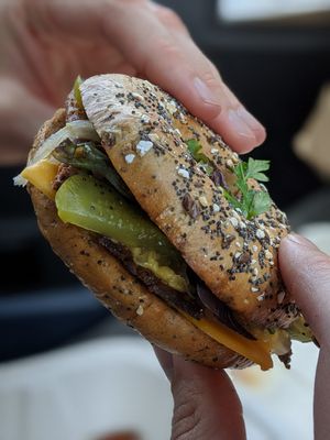 Reuben bagel at 269 Vegan in Perth