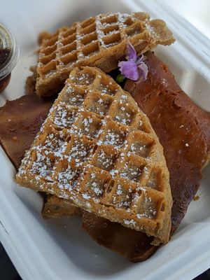 Bacon waffles at 269 Vegan in Perth