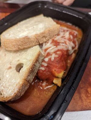 Lasagna. The small portion.   at Vegan Danish Bakery in Toronto