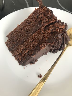 Choco cake. The cakes are huge! Tall and tasty!   at Vegan Danish Bakery in Toronto