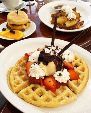 Strawberry Waffle at Vegan Danish Bakery in Toronto