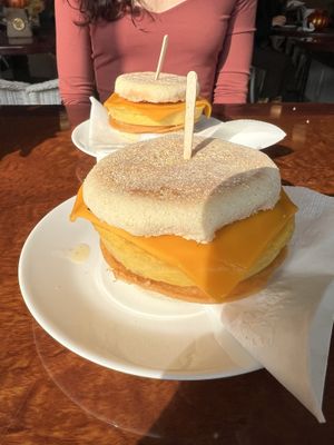breakfast sandwich  at Vegan Danish Bakery in Toronto