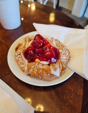 Raspberry danish at Vegan Danish Bakery in Toronto