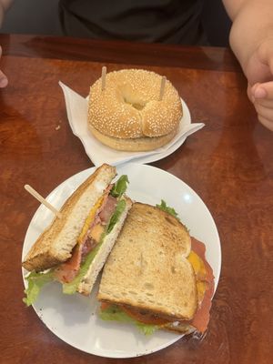 BLT und breakfast sandwich  at Vegan Danish Bakery in Toronto