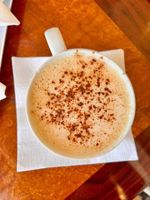 Cappucino at Vegan Danish Bakery in Toronto
