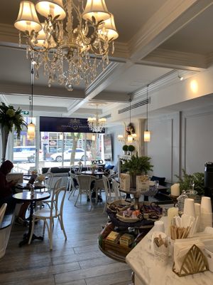 Interior in the summer at Vegan Danish Bakery in Toronto