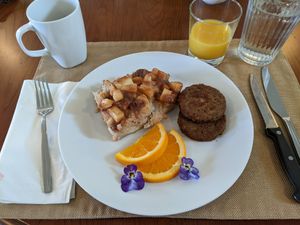 Breakfast Day 1 (my favorite!) at Sundogs Bed and Breakfast in Shepherdstown