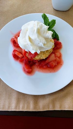 Starting the day with some strawberry shortcake at Sundogs Bed and Breakfast in Shepherdstown