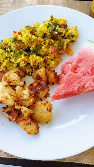David's tofu scramble with potatoes at Sundogs Bed and Breakfast in Shepherdstown