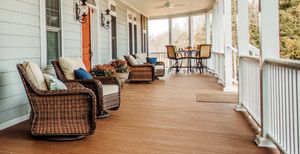 Relax on the spacious front porch at Sundogs Bed and Breakfast in Shepherdstown