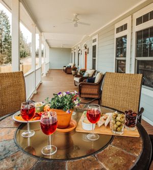 Enjoy an afternoon snack overlooking the gardens at Sundogs Bed and Breakfast in Shepherdstown