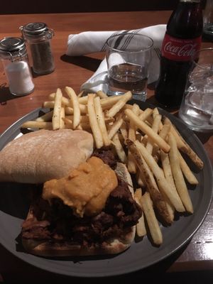 BBQ jackfruit with smoked Gouda cheeze instead of slaw :) at Civil Libation in Virginia Beach