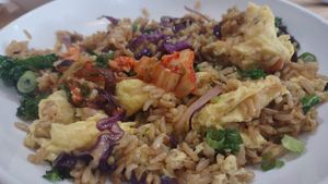 Delicious fried rice with in-house Kimchi... at The Stockpot in Virginia Beach